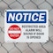 Signmission Restricted Area Alarm Will Sound OSHA Notice Sign, Plastic, 14in W x 10in L, 2PK OS-2PACK-NS-P-1014-L-18073 - alternate 2